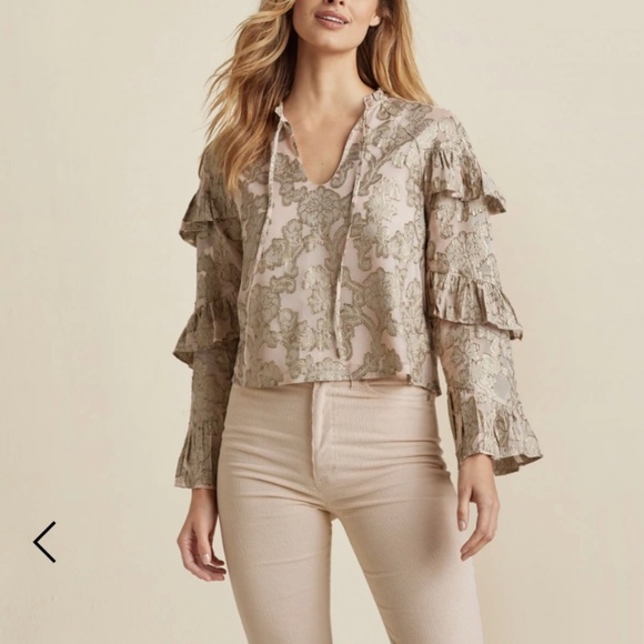 Shimmer tiered Sleeve top - NWT!! Blush Color- Size 12 - GORGEOUS!!! - Picture 2 of 4